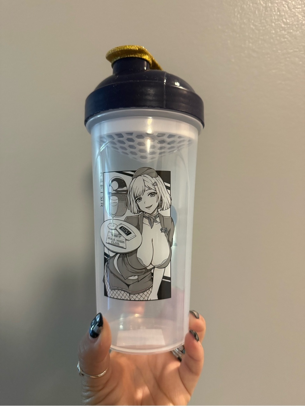 Anime Graphic Protein Shaker - Black & White Print